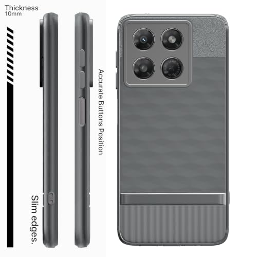 Image of Pikkme Back Cover for Motorola Moto G37 5G Camera Protection 3D Hexa Cube Design Silicone Protective Bumper Case (Grey)