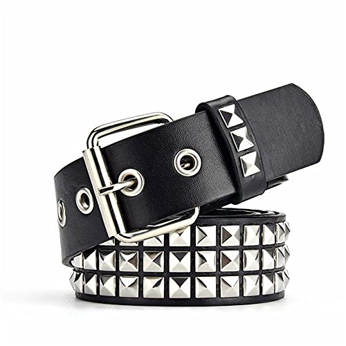 Gothic Punk Genuine Leather Belts Rivet Studded Waist Belt for Women & Men