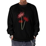 [ZKCASA] トレーナー メンズ 彼岸花 スウェット パーカー 秋服 丸首 長袖 トップス プルオーバー おしゃれ Tシャツ カジュアル 人気 春服 秋服 5XL