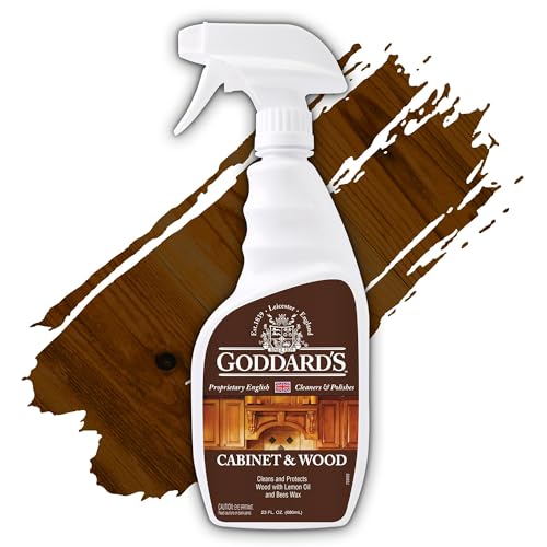 Comparison: Best Wood Cleaner For Cabinets 11 Goddard's Cabinet & Wood Wax Spray, Wood Cleaner & Furniture Polish, Wood Conditioner with Beeswax and Lemon Oil, Shine & Stain Protection, 23 oz