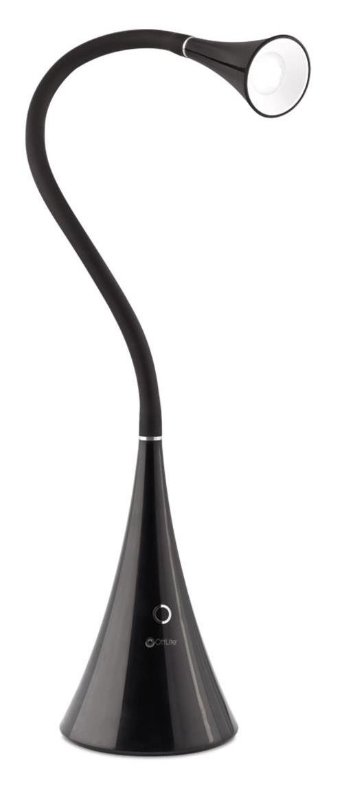OttLiteA59G5B-FFP Led Flexneck USB (5V, 2.1A), 3 Brightness Settings, Flexible Adjustment, Office, 10" x 4.625" x 16.25", Black Desk Lamp
