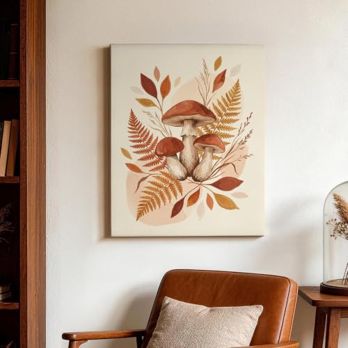 Lienzo de hojas de helecho en terracota otoñal para renovar tu salón, 16x20" 3