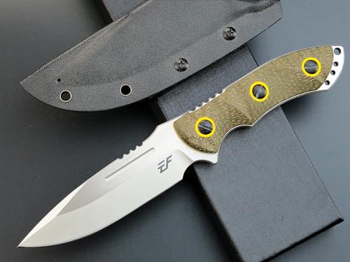 Eafengrow EF139 Fixed Blade Knife 154CM Steel Blade Micarta Handle Full Tang Heavy Duty EDC Straight Knife for Working Camping Field Adventure（Green by Eafengrow - Image 2