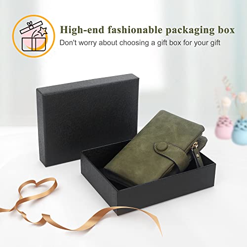 RFID Blocking Wallets for Women, Large Capacity Soft Leather Womens Small Wallet with Wrist Strap (Olive Green) 7