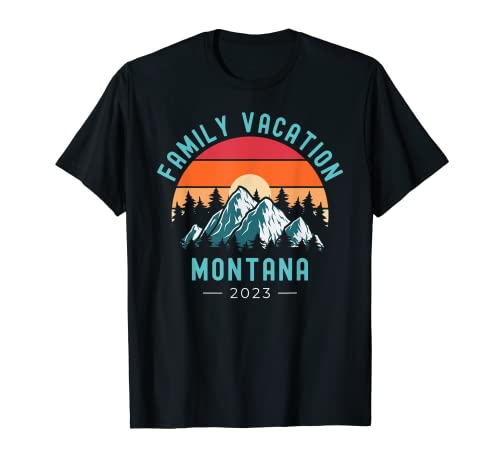 Mountains Family Ski Trip 2023 Montana Family Vacation T-Shirt