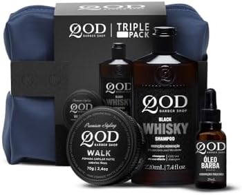 QOD Barber Shop - Kit Triple Pack - Pomada Capilar Walk 70g + Sha...