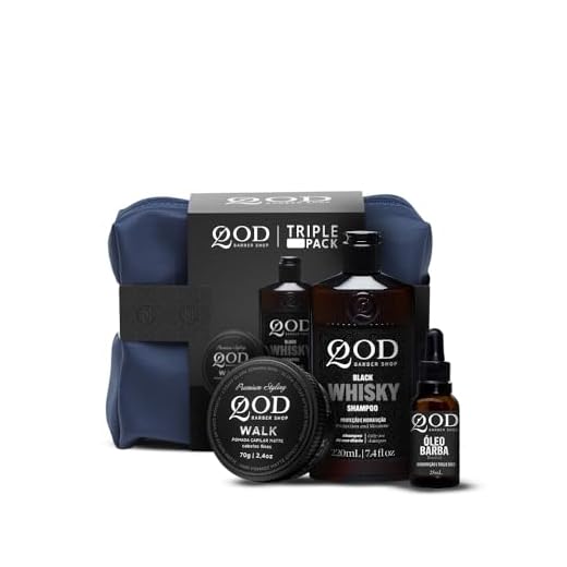 QOD Barber Shop - Kit Triple Pack - Pomada Capilar Walk 70g + Shampoo Whisky 220ml + Óleo Hidratante para Barba 25ml