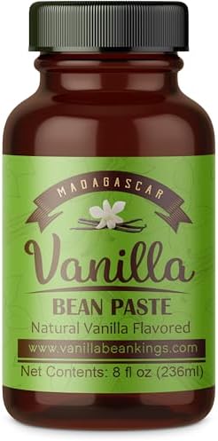 Vanilla Bean Kings Vanilla Bean Paste for Baking & Cooking - Gourmet Madagascar Bourbon Mix Made With Real Vanilla Seeds - 8 Ounces