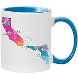 California and Florida State Mug, Double Sided, Long Distance Gift, Coffee Tea Cup