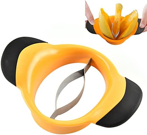 Mango Slicer, Mango Splitter, Mango Cutter with Stainless Steel Blade, Mango Pit Remover Tool, Mango Divider with Ergonomic Rubber Grip Handle, Easy Remove Pit and Divide