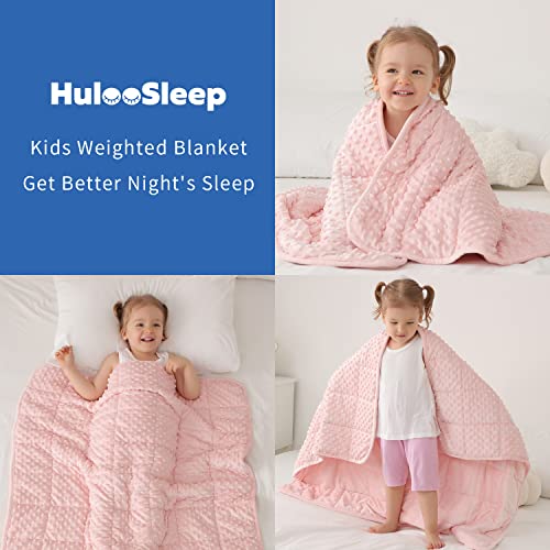 Huloo Sleep Kids Weighted Blanket Twin 7Lbs (41"×60",Pink) Breathable Soft Minky Weighted Throw Blanket For All Season,Heavy Blanket With Premium Glass Beads thumb #4