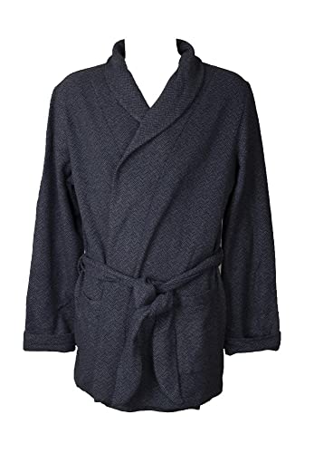 RAGNO Vestaglia da camera uomo corta incrociata con tasche e cintura invernale eco punto milano di misto cotone articolo U588NS, 402F Fantasia carta zucchero, 50