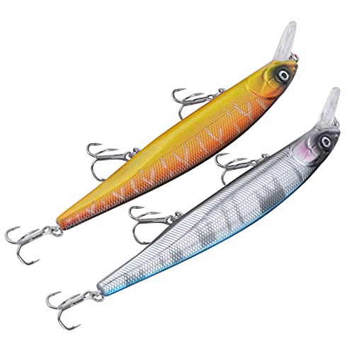 Minnow Vissen Lokken, Zinkend Minnow Aas Efficiënt Praktisch 22,8 g/14 cm Plastic + Roestvrij staal Duurzaam met haak voor het aantrekken van vissen voor sishing - Image 6