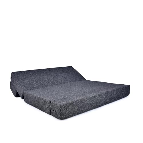 Image of Three Seater Sofa Cum Bed 5x6 Ft with Soft Foam Cushioning, Comfortable Foldable Sofa Bed for Living Room, Bedroom, Guest Room & Office(Dark Grey)