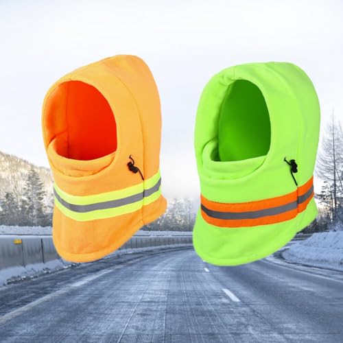 Pasamontaña de invierno térmico reflector para hombre, máscara de ciclismo y esquí con protección contra el viento, color verde fluorescente miniatura 4
