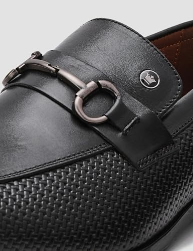 Image of Louis Philippe Men Premium Leather Breathable Lining Material Anti Slip with Heel TPR Sole Formal Slip-on Shoes