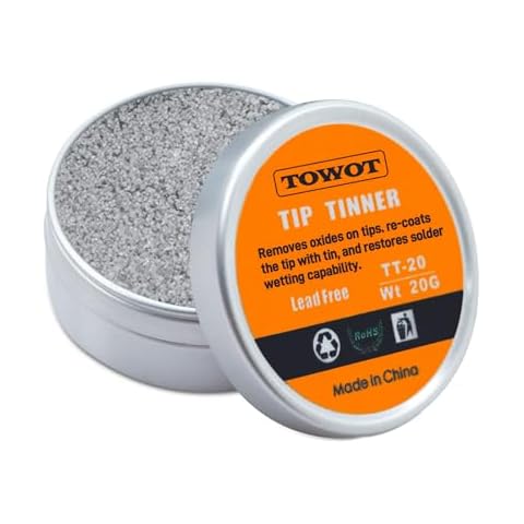 TOWOT Tip Tinner For Electronics Soldering, Iron Tip Cleaner and Re-Tinning Solution, Removes Oxidation, 20g Cover