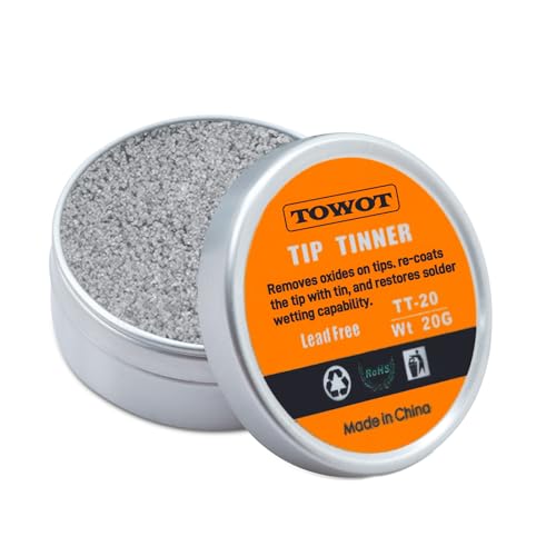 Image of TOWOT Medium Tip Tinner For Electronics Soldering, Iron Tip Cleaner and Re-Tinning Solution, Removes Oxidation, 20g
