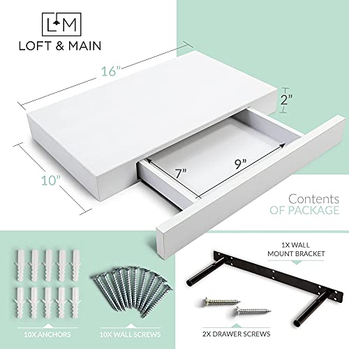 Loft And Main 16 Inch Floating Shelf With Drawer thumb #2
