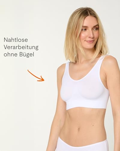Nur Die Soft Komfort BH Bustier nahtlos ohne Bügel bügelloser Bra Schlaf Bralette mit Breiten Trägern Seamless Damen Mädchen