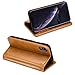 ProCase Genuine Leather Case for iPhone XR, Vintage Wallet Folding Flip Case with Kickstand Card Holder Protective Cover for Apple iPhone XR 6.1