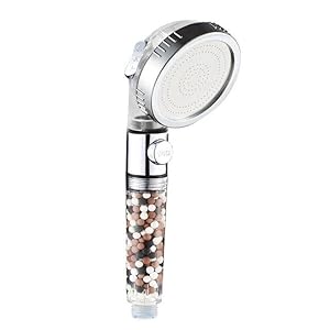 MineralStream Ionic Shower Head 2.0 | High Pressure Water Saving Showerhead with Filter Beads | Eco Water Spa Shower Heads for Hair & Skin Health