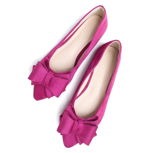 TN TANGNEST Women Cute Bowknot Flats Soft Slip On Flats Comfort Pointed Toe Casual Dress Flat Shoes