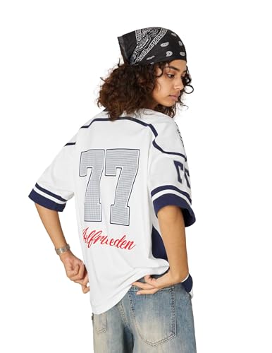 Aelfric Eden 77 Football Jersey Oversized Graphic T Shirts Short Sleeve Color Blocking Number Print Tee4