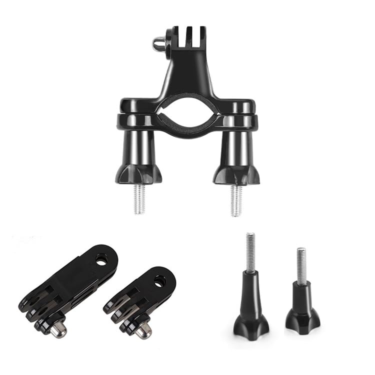 Image of Reflex Camera Bike Handlebar Pole Clamp Mount Compatible with Go Pro Hero 13-5, Session, Insta 360 - Durable, Adjustable Action Camera Mount