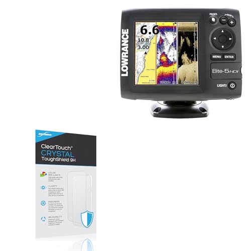 BoxWave Screen Protector Compatible with Lowrance Elite-5 HDI - ClearTouch Crystal ToughShield 9H (2-Pack), Clear 9H Tough Flexible Film Screen Protector