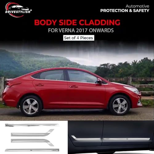 Image of Car Door Body Side Beading /Molding /Cladding for Hyundai Verna 2017 Set of 4