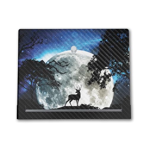 Image of Carbon Fiber Tablet Skin Compatible with Alienware X16 R2 (2024) - Moonlight Deer - Premium 3M Vinyl Protective Wrap Decal Cover - Easy to Apply | Crafted in The USA by MightySkins
