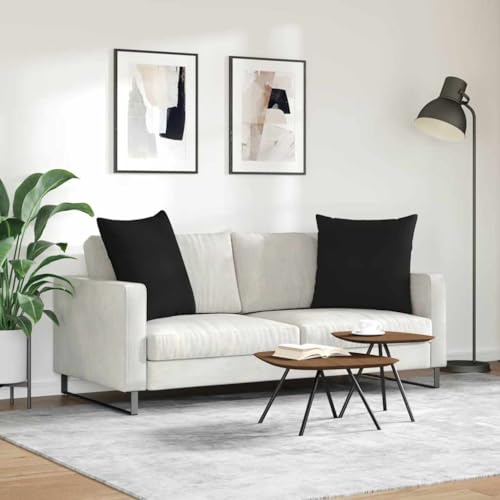 Cojines para sofá de 60 x 60 cm negros con funda extraíble lavable de salón 5