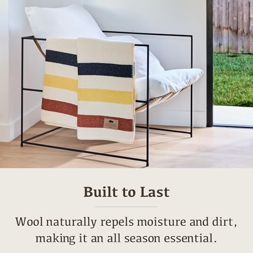 Image of 100% Wool Blanket Camping, 60x84 inch Large Warm Blankets for Winter,Lighthouse