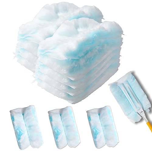 Image of Duster Refills,Static Dust Removal Brush Disposable Replacement Head Compatible with Swiffer Duster Refills for Electronics, Furniture, Blinds, Ceiling Fans (Blue, 30 PCS)