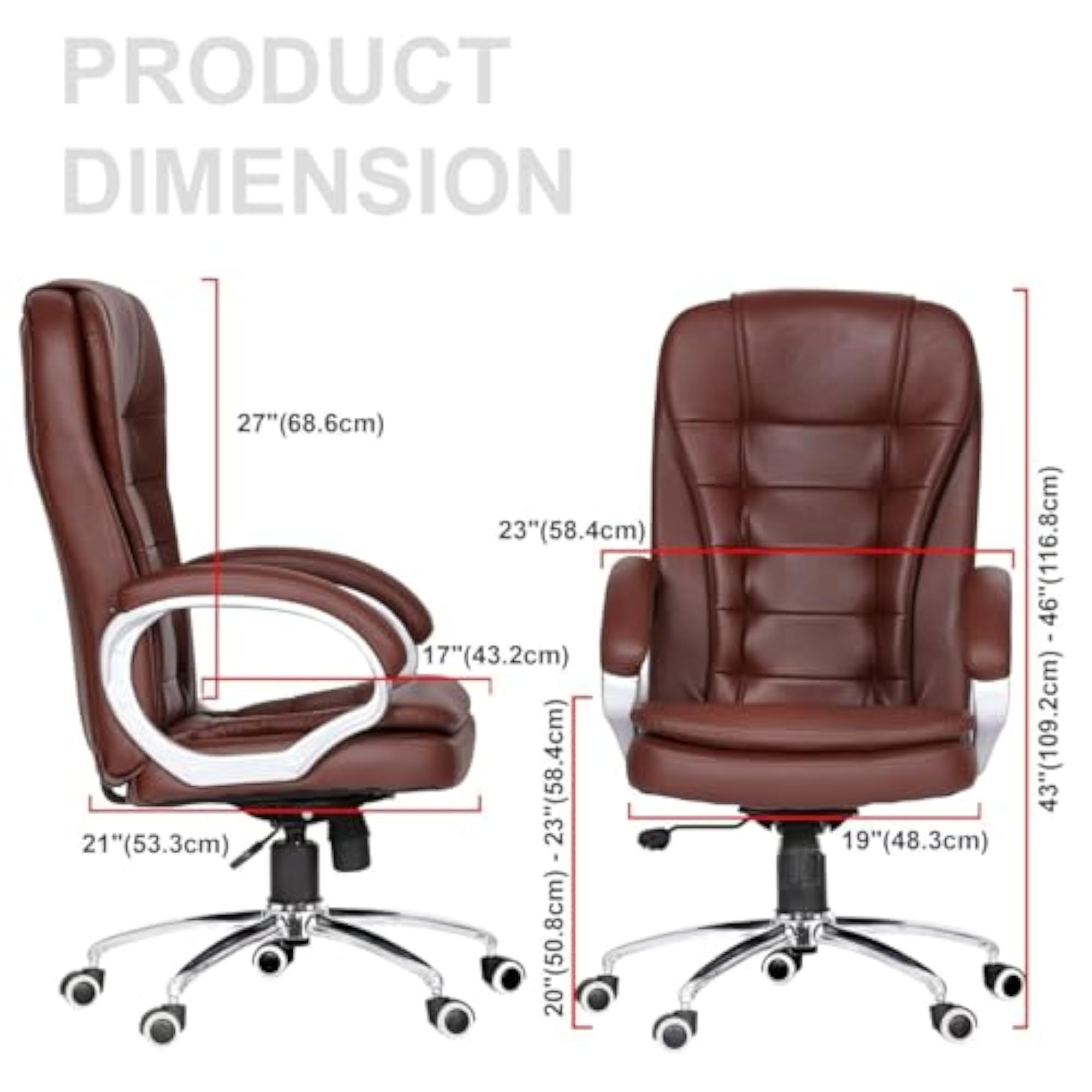 Leatherette Office Chair with Extra Cushion Support