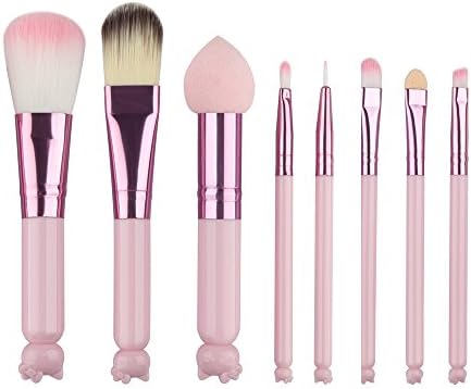 Makeup Brush, Lmtime Cute Hello KItty 8PCS Cosmetic Brushes Makeup Brush Set Foundation Eyebrow Eyeliner Blush Concealer Brushes Pink (Pink)