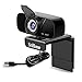 SriHome Webcam PC Full HD 1080P con Micrófono Estéreo, Webcam Portátil para PC, Webcam USB 2.0, Streaming Cámara Reducción de Ruido para Videollamadas, Grabación, Conferencias con Clip Giratorio
