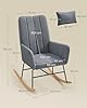 SONGMICS HOME Silla Mecedora, con Reposabrazos, Reclinable, Cubierta de Vellón, Marco de Acero, Patas de Madera de Caucho, Carga de 160 kg, para Dormitorio, Salón, Gris Pizarra LYY500G01 #2