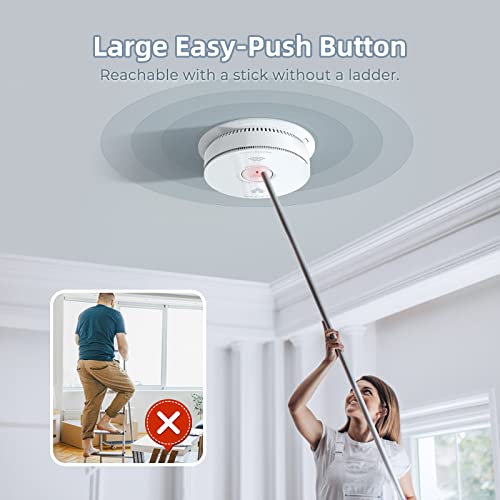 Siterwell Smoke Detector Carbon Monoxide Detector Combo With Voice Speaker, Dual Sensor Fire And Co Alarm With Led Light & Test Button, Battery Operated, Auto-Check, Ul 217 & Ul 2034 Standards, 4 Pack #TOP7