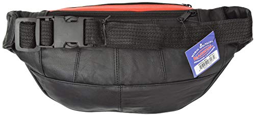 Genuine Leather USA Flag Fanny Pack, Stars & Stripes Waist Bag for Everyday Use