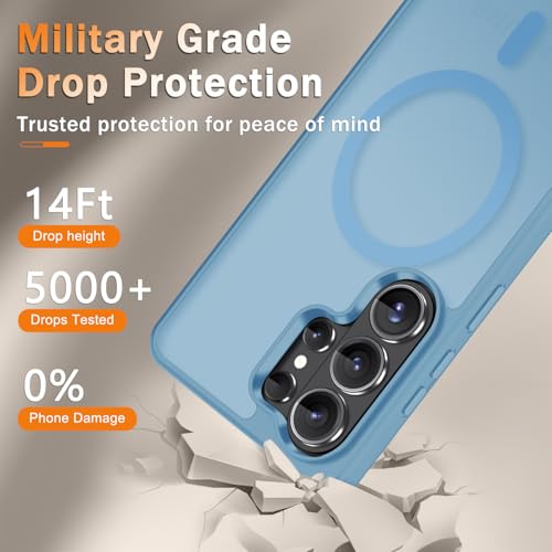 Image of YENAPOON for Samsung Galaxy S26 Ultra Case, Matte Magnetic Phone Cover, Lavender Purple