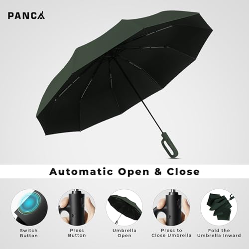 Image of PANCA Umbrella for Rain Big Size - Windproof UV Protection Compact Folding Umbrella for Men, Women, Girls & Kids | Automatic Open & Close, 8 Ribs Strong Stylish Chatri for Daily Monsoon Travel