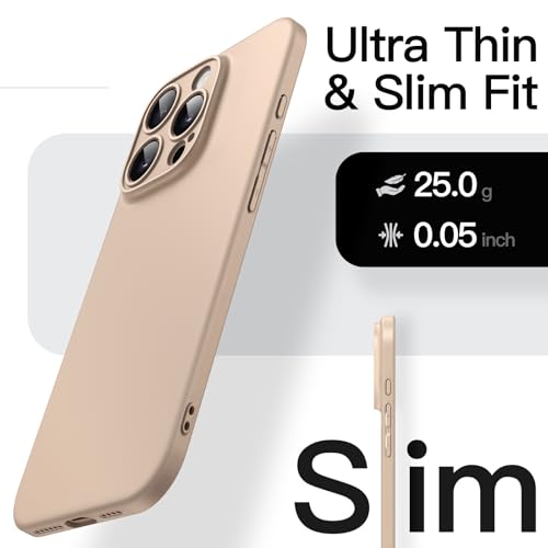 Image of JETech Slim Case for iPhone 16 Pro Max, Desert Titanium | Camera Lens Protection, Ultra-Thin Matte Finish, Lightweight Minimalist Cover