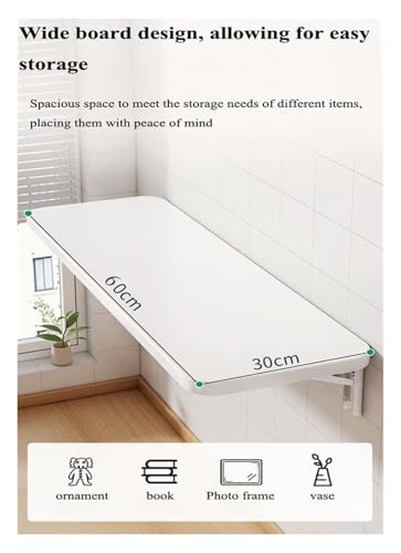Table pliante murale noyer 40x60 cm pour petit espace - 3