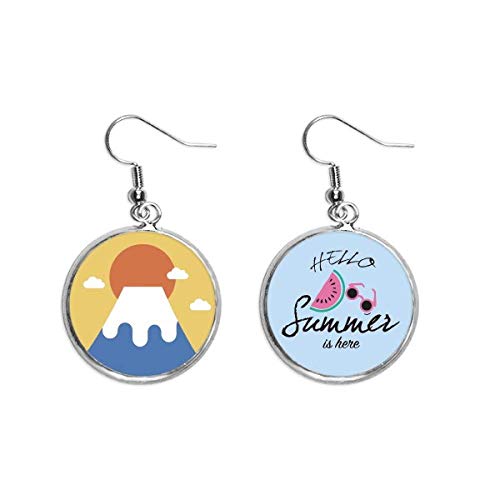 Pendientes de sandía Sun Rise estilo local japonés para el lóbulo en verano