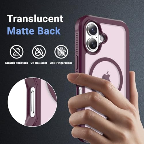 jaroco Magnetic for iPhone 17 Case, [Compatible with MagSafe][Military Grade Drop Protection][Heavy Duty Protection][Non-Slip][Shockproof] 2-Layer Durable Bumper Phone Case 6.3''-Wine Red by jaroco - Used condition - Image 4