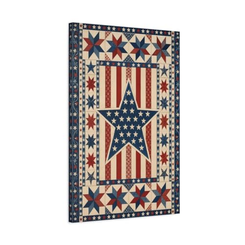 Grand tableau vintage quilt pour habiller un mur vide de salon