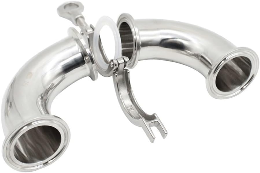 Feerule + Tri Clamp + Silicon Gasket 316 Stainless Steel Elbow Sanitary Fitting, for Home Garden Tri clamp Fittings(Size:19mmxFerrule25.4mm)