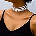 Boho Choker Necklaces for Women - Faux Round Pearl Layered Fashion Chunky Thick Clavicle Necklace Wedding Bride Jewelry Gifts (Style A)